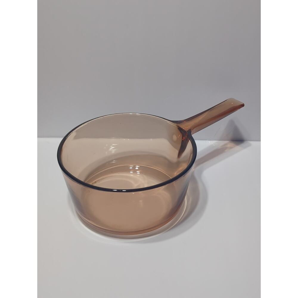 Corning VISION 1.5 L Glass Saucepan NO LID Pot Amber Brown USA Pan Visions 6 cup